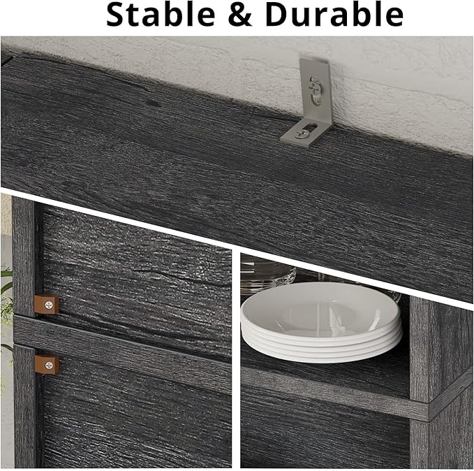 IRONCK Industrial Bookshelves and Bookcases with Doors Floor Standing 6 Shelf Display Storage Shelves 70 in Tall Bookcase for Home Office, Living Room