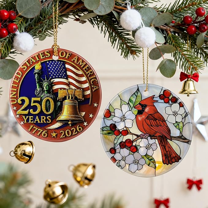 Cardinal Ornament for Christmas Tree | Christmas Ornaments, Red Bird Decor, Holiday Decor Gifts for Bird Lovers, Cardinal Memorial Gifts, Gift Exchange & Gift Idea, Giftbox Included