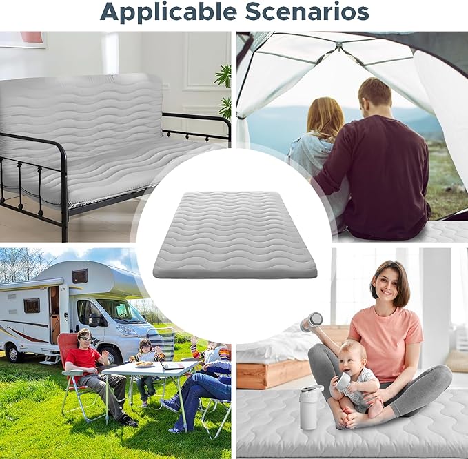 Japanese Floor Mattress, 100% High Density Comfortable Foam, 4" Thicken Foldable Mattress Tatami Mat Sleeping Pad, Ideal for Comfort and Support, Kids Floor Lounger Pillow Bed Sofa (Twin）