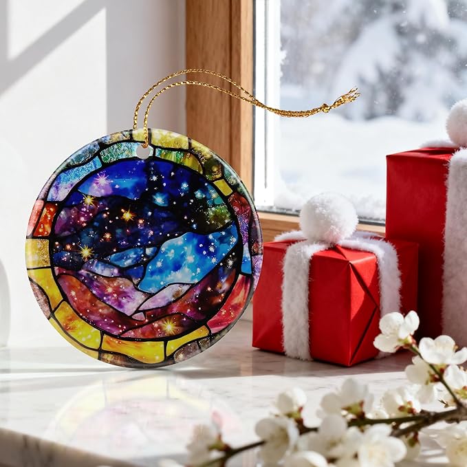 Space Milky Way Ornament | Christmas Ornaments, Christmas Decorations, Hanging Ornaments for Tree, Holiday Decor Gifts | Gifts for Astronomy Lovers & Cosmic Art Lovers | Gift Exchange Ideas