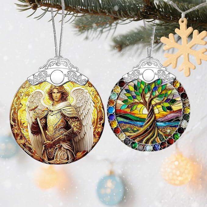 Archangel Michael Christmas Decorations - Christmas Ornaments for Tree | Gold Armor Angel Xmas Tree Decor | Holiday Ornaments – Religious Gifts | Spiritual Guardian Gifts | Gift Ideas