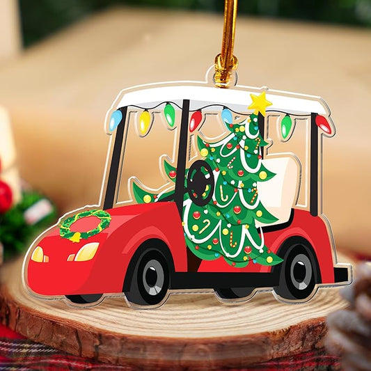 Golf Cart Cute Christmas Ornaments 2025 – Funny Christmas Golf Decorations, for Golfers, Men, Women - Unique Golf Christmas Ornaments and Decoration for Tree