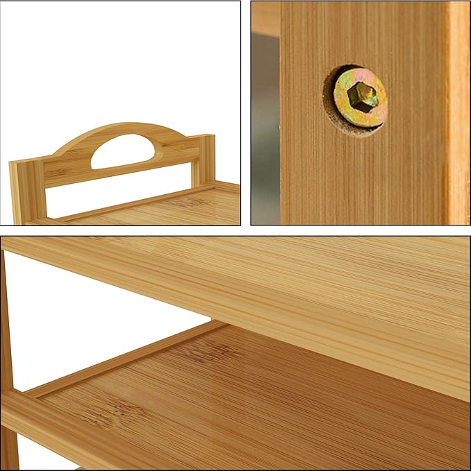 UDEAR Bamboo Shoe Rack 4-Tier Shoe Storage Organizer Entryway Shoe Shelf