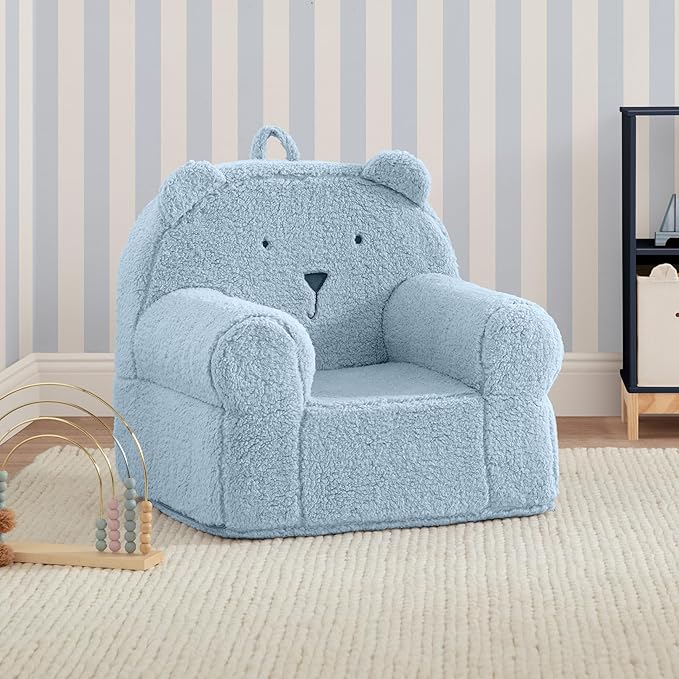 Delta Children babyGap Sherpa Bear Chair - Greenguard Gold Certified, Powder Blue
