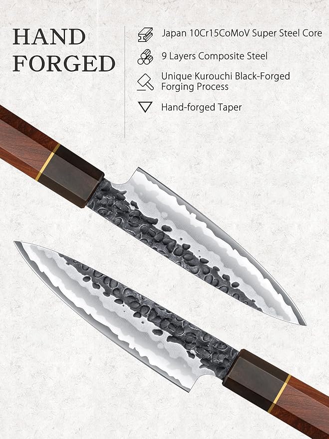 3 Pieces Knife Set, Professional High Carbon Steel Kitchen Knives Set, Ultra Sharp Japanese Chef Knife Set with Ergonomic Handle & Gift Box