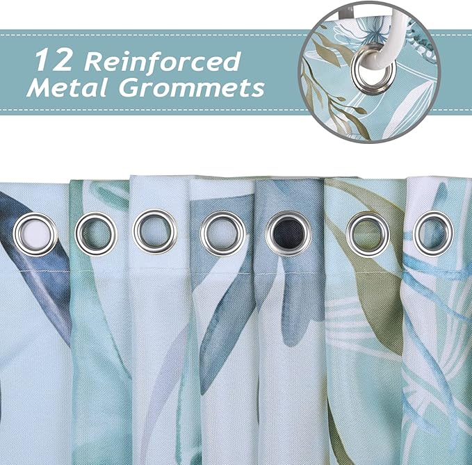 Bonhause Sea Turtle Shower Curtain for Bathroom Teal Blue Ocean Beach Coastal Decorative Bath Curtain 72 x 72 Inch Polyester Fabric Waterproof Bathroom Curtain with 12 Hooks