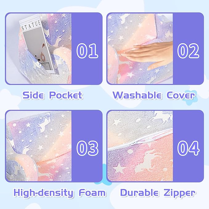 Kids Couch for Toddlers, 2-in-1 Kids Sofa Chair Glow in The Dark, Comfy Soft Foldable Toddler Couch Chair for Girls and Boys