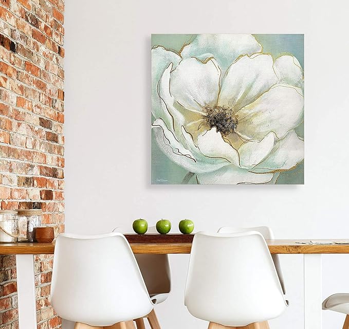 Wexford Home Soft Teal Splendor Gallery Wrapped Canvas Wall Art, 40x40,