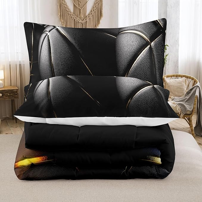 Tailor Shop Basketball Comforter Set for Boys Kids Basketball Bedding Queen Size with 2 Pillowcase