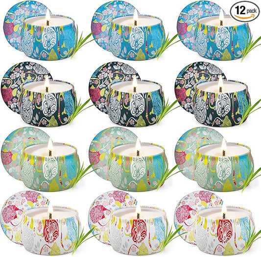 Citronella Candles Outdoor, 12Pack 52.8oz Natural Soy Wax Scented Citronella Candle Set up to 360 Hours Burning, Fresh Citronella Oil Infused for Indoor Outdoor, Camping, Garden, Patio, Yard, Balcony