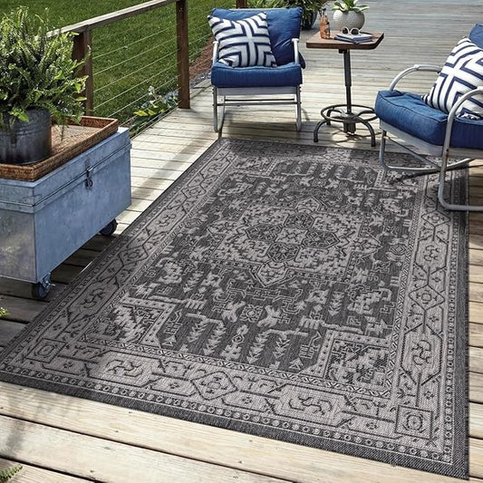 Keen Home Design Terrace Outdoor Area Rug - 12x15 Washable Indoor/Outdoor Rug for Patio, Kitchen, Balcony, Beach, Garden, Deck and Porch, Size: 12'x15'