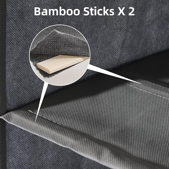 2 Packs Hanging Closet Organizer Storage, 6-Shelf Hanging Shelves for Closet, Closet Clothes Organizer and Storage with Side Pockets, Grey