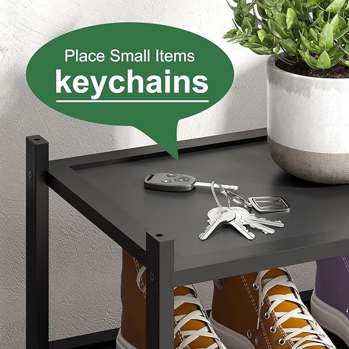 Black Long Shoe Rack, 3-Tier Bamboo Wood Shoe Rack for Entryway, Stackable | Foldable | Natural, Shoe Organizer for Hallway Closet, Free Standing Shoe Racks for Indoor Outdoor