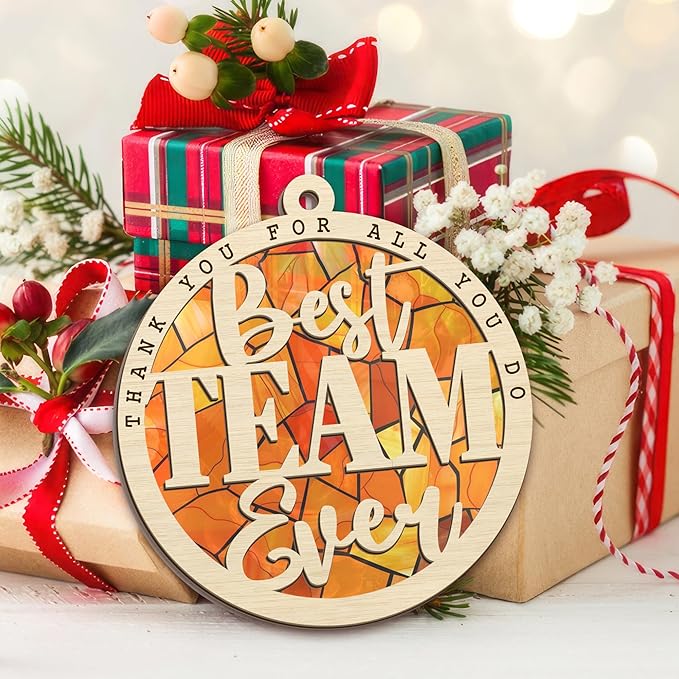 GEEMBI Team Appreciation Gifts for Coworkers - Suncatcher Christmas Ornaments 2025 for Tree Decorations - Christmas Birthday Thank You Gifts for Employee Coworkers Boss Women, Xmas Tree Decorations