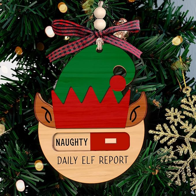 Daily Elf Ornaments for Christmas Tree - Unique Elf Arrival Ornaments for Decoration - Daily elf Report Ornament Ideal for Welcome Back Gift - Beautiful Christmas Decor Ornament for Holiday Season