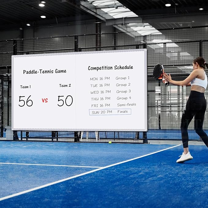 Magnetic White Board Dry Erase Board for Wall，72" x 48" (6ft x 4ft) Wall-Mounted Aluminum Frame Marker Board, Foldable Portable Whiteboard with a Long Pen Tray for School, Classroom, Office & Home