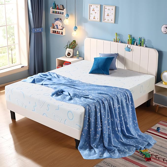 TwinXL Mattress 5 Inch for Kids, Memory Foam Mattress Medium Firm Relieve Pressure with Cooling Green Tea Gel, Mattresses in a Box Comfortable and Supportive No Fiberglass