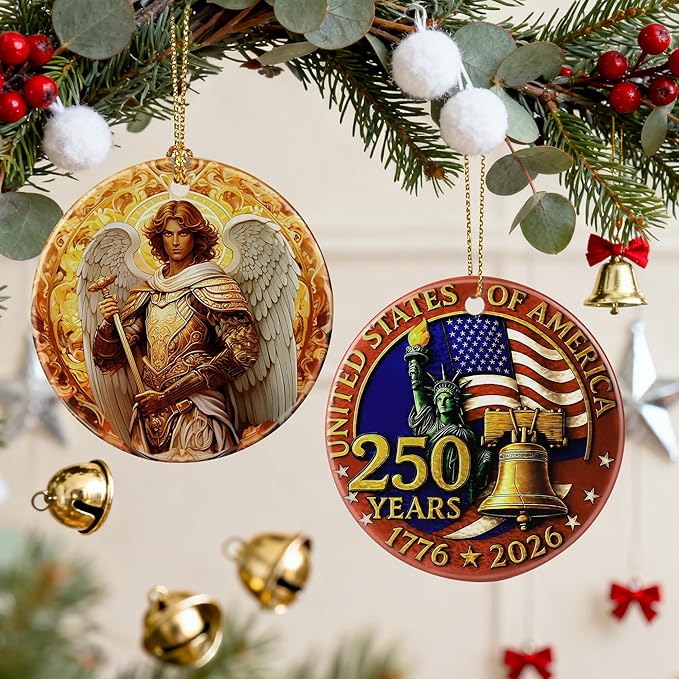 250 Years of America Ornament | Independence Day, July 4 Decor, Christmas Ornaments, Christmas Decorations, Holiday Decor Gifts for Patriots, Gift Exchange & Gift Idea, Giftbox Included