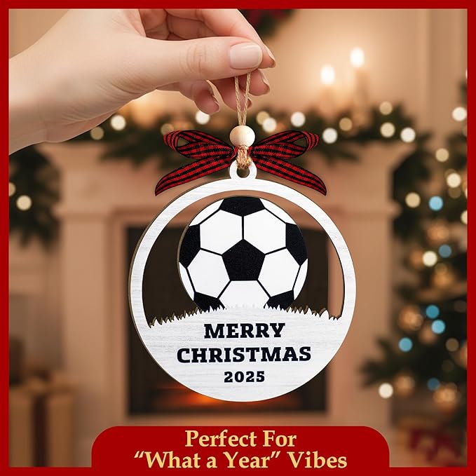 Football Ornaments for Tree 2025 - Soccer Ornament Best Gifts for Soccer Players - Football Christmas Ornaments to Use As Soccer Gifts and Christmas Decorations - Gift Ornament to Sports Lovers