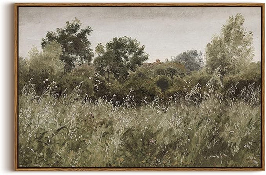 InSimSea Framed Canvas Wall Art, Countryside Field Modern Farmhouse Decor, Wall Art for Living Room, Bedroom, French Country Decor, 20"x30"