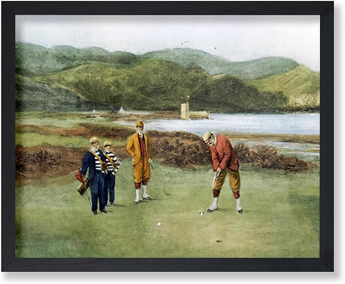 Poster Master The Putting Green Painting Poster - Golf Course Print - Golf Art - River Art - Sports Art - Landscape Art - Father's Day Art - Great Office or Living Room Decor - 16x20 UNFRAMED Wall Art