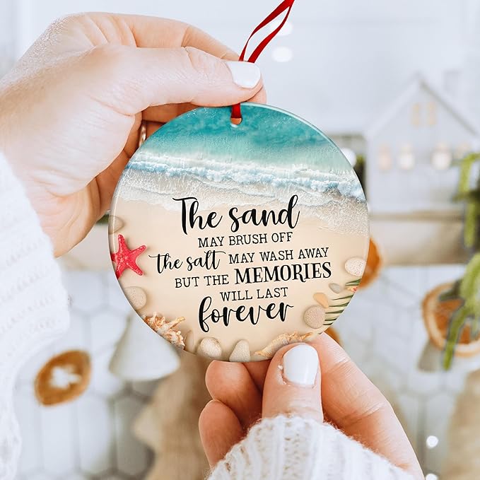 Beach Christmas Ornaments - Coastal and Ocean-Themed Ornaments for Festive Beachy Christmas Tree, Perfect for Beach Lovers and Coastal Decor Fans, Unique, Beachy Ornaments for Chrismas Tree