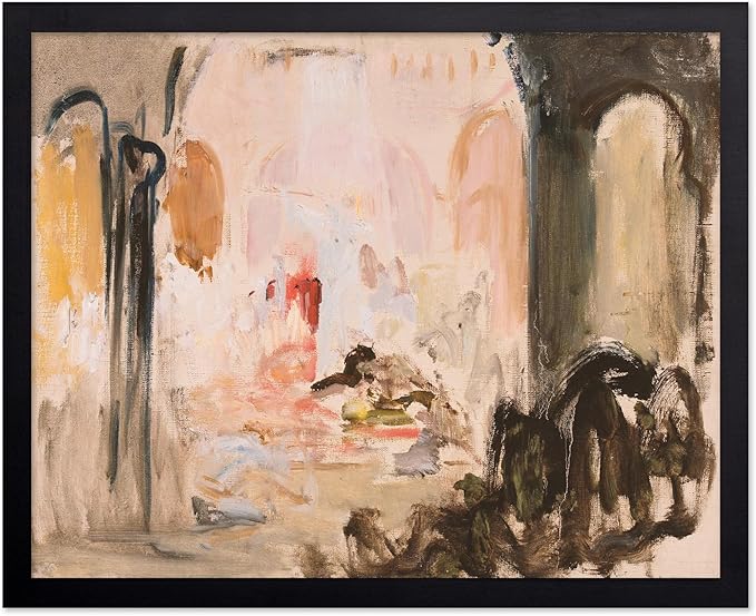 Poster Master Vintage Abstract Poster - Retro City Landscape Painting Print - City Art - Moody Art - Modern Farmhouse Art - Aesthetic Art - Great Living Room or Office Decor, 16x20 Black Framed