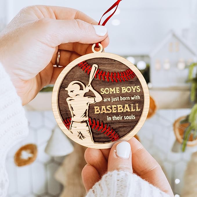 Baseball Ornaments for Christmas Tree - 2025 Signature Baseball Decor, Mini Sports Ornaments for Fanatics, Unique Player Ornament Gifts for Boys, Ideal Christmas Ornaments for Sport Enthusiasts