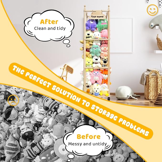 Stuffed Animal Storage Zoo Stuffed Animal Organizer, Wood Stuffed Animal Holder, Large Stuffed Animal Storage, Stuffed Animal Cage for Play Room Nursery Bedroom