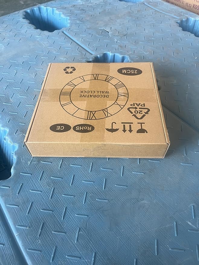 Maxstar Wall Clock Battery Operated,Silent Non-Ticking Modern Rustic Metal Round Clocks Small for Living Room/Bedroom/Office/Kitchen/Farmhouse Home Decor-10 Inch(Yellow-Wood)