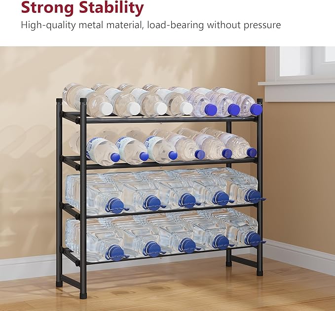 Tajsoon Expandable Shoe Rack for Closet 4 Tier, 29“-41“Adjustable & Stackable Shoe Shelf Storage, Metal Shoe Rack Organizer for Front Door Entrance, Closet, Garage, Entryway, Black