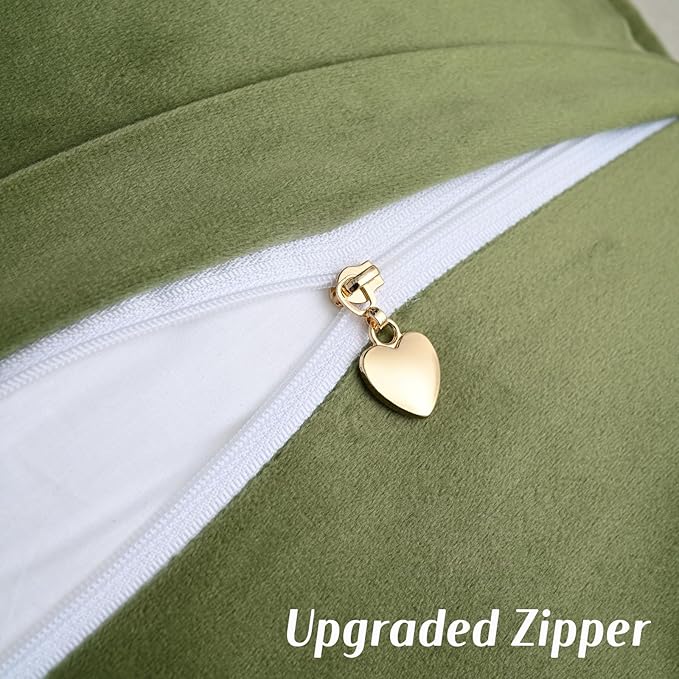 FUTEI Sage Green Chenille Throw Pillow Covers 20x20 Inch Set of 2,Soft Cozy Bound Edge Design Cushion Case,Home Decor for Couch Bed Living Room