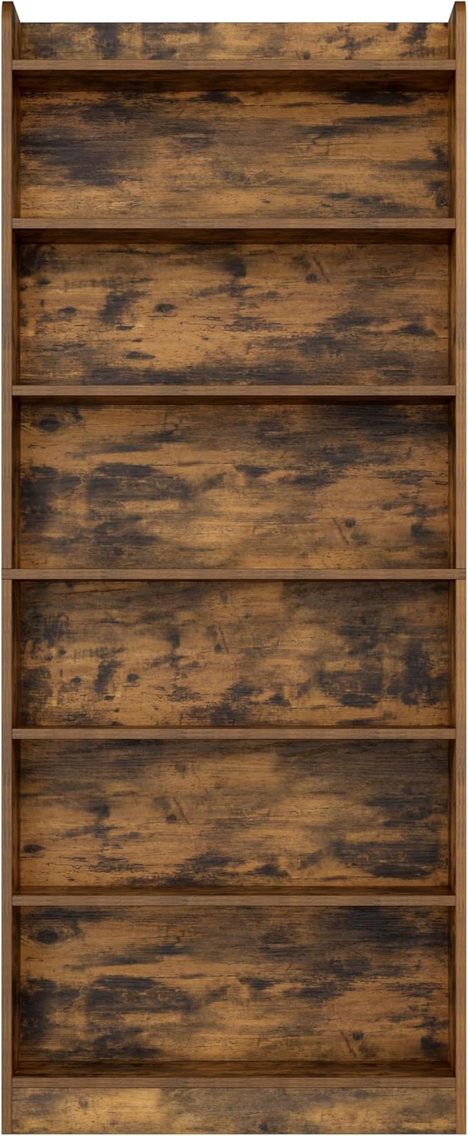 Yaheetech 7-Tier Open Bookcase and Bookshelf, Modern Simple Floor Standing Display Storage Shelves with Top Open Compartment for Home Office, Living Room, Bed Room - Rustic Brown