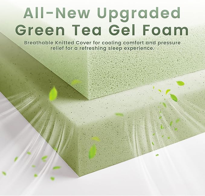 Twin Mattress 5 Inch for Kids, Memory Foam Mattress Medium Firm Pressure Relief with Cooling Green Tea Gel, Mattresses in a Box Comfortable and Supportive No Fiberglass