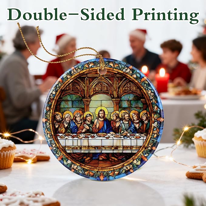 The Last Supper Ornament | Christmas Ornaments, Christmas Tree Decorations, Holiday Hanging Decor, Christian Decor | Religious Gift, Christian Gift | Gifts for Easter, Gifts for Baptism/Confirmation