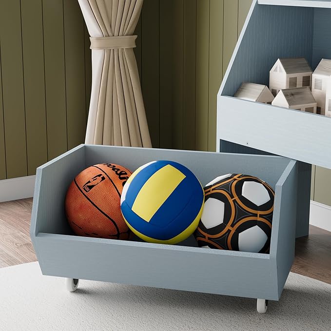 Toy Storage and Organizer for Kid, Boys and Girls Muti-Functional Bookcase and Storage Bin with Moveable Drawers, Children Toddler Storage Carbinet for Playroom, Bedroom, Nursery Sky Blue