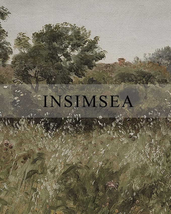 InSimSea Framed Canvas Wall Art Vintage Decor, Room Decor Wilderness Field Paintings Large Canvas Wall Art Prints, Nature Scenery Kitchen Bathroom Bedroom Decor, 16"x24"