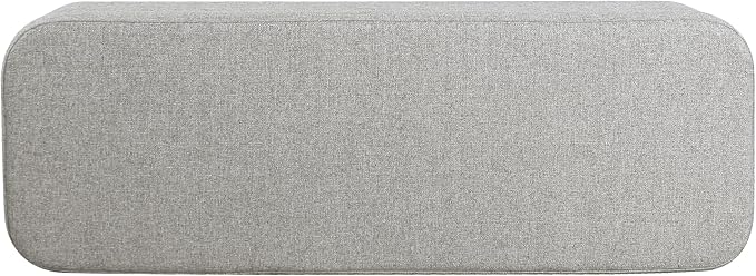 HomePop Upholstered Storage Bench with Metal Leg Home Décor|Bench with Storage for Living Room & Entryway - Sustainable Gray Woven