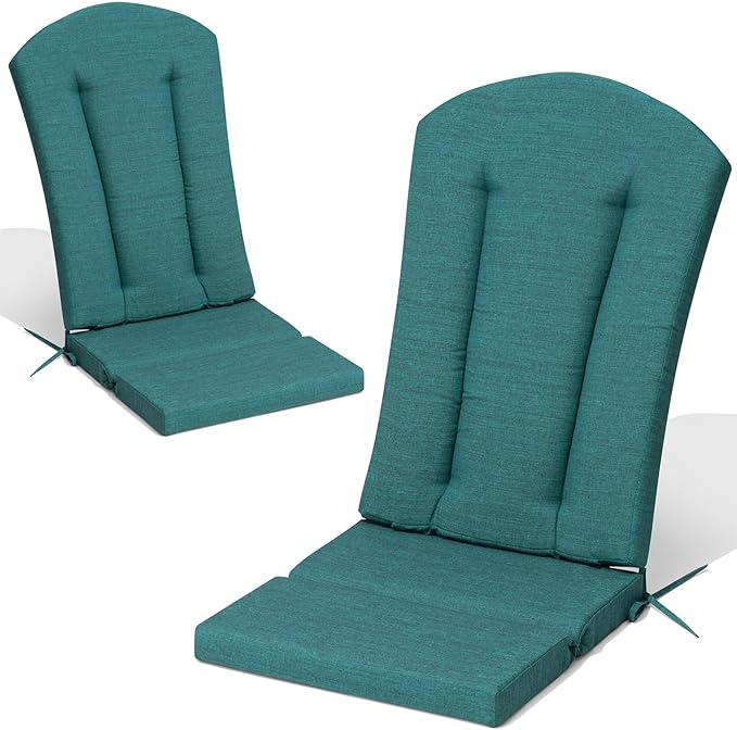 Crestlive Products 50x20 Inch Adirondack Chair Cushions Set of 2 Outdoor Rocking Chair Cushions Water Resistant High Back Patio Replacement Cushions, Malachite
