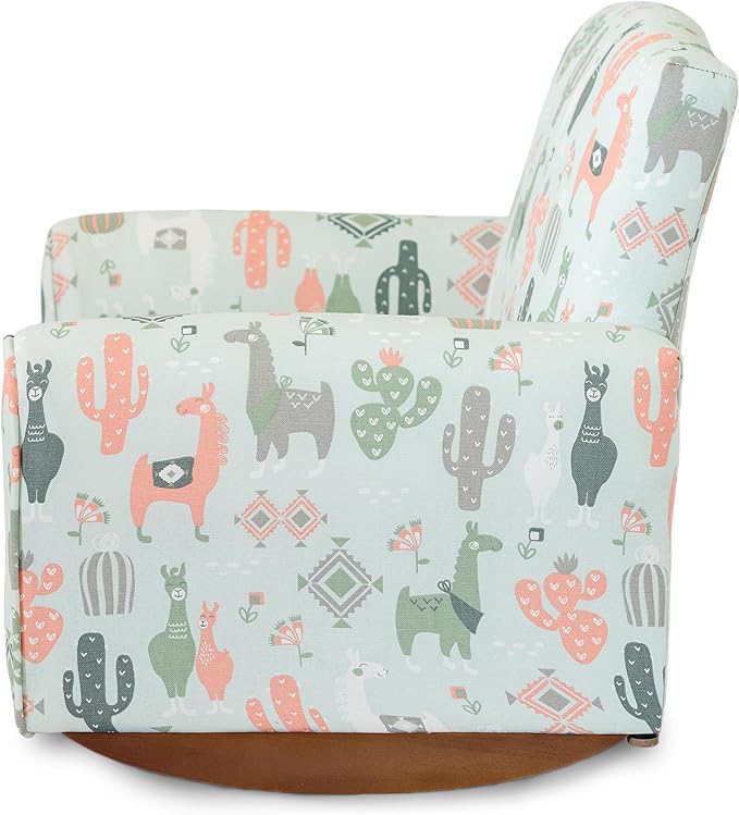 Toddler Personalized Armchair, Kids Upholstered Rocking Chair with Personalization, Toddler Chair with Personalized Name, Comfy Child Armchair, (Llama Print, Rockers)