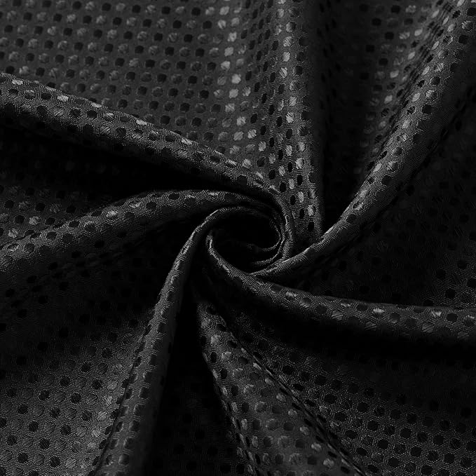 3 in 1 Extra Long Shower Curtain Set-72 W x 84 H, Black Waffle and PEVA Liner Set with 12 Stainless Steel Hooks, Waterproof Fabric for Bathroom