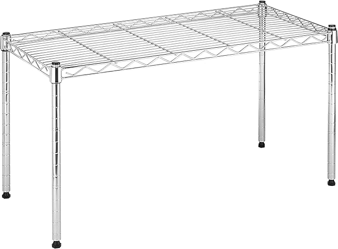 Whitmor Wire Shelving Unit, Metal Storage Shelves, Durable Heavy Duty Shelf, Easy Assembly for Pantry, Kitchen, Garage, Plant, 14" x 30" x 15"