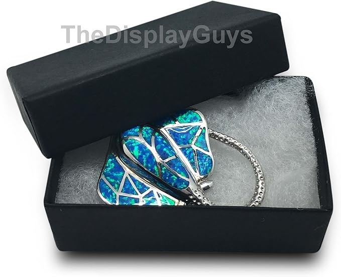 TheDisplayGuys - 25-Pack #99 Cotton Filled Cardboard Paper Jewelry Boxes Gift Case - Matte Black (5 Sizes Assortment) - for Shipping or Storage