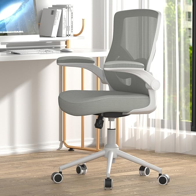 Office Chair, High Back Desk Chair Adjustable Height and Ergonomic Design Home Office Computer Chair Executive Lumbar Support Padded Flip-up Armrest Swivel Task Chair