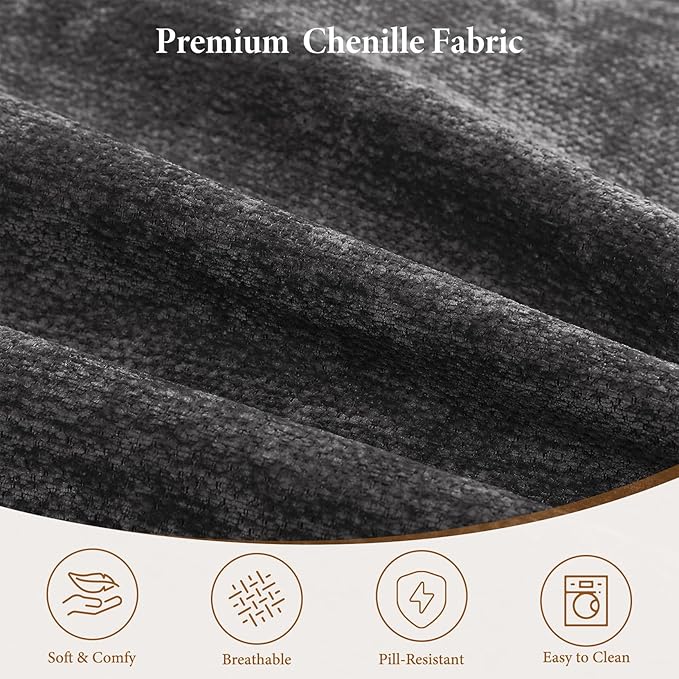 Vesgantti 143.7" Oversized Boneless Sectional Couch, Modern 6 Seater Modular Sofa with Ottoman & Deep Seat, Convertible Chenille Cloud Couches for Living Room, No Assembly Required, Dark Grey