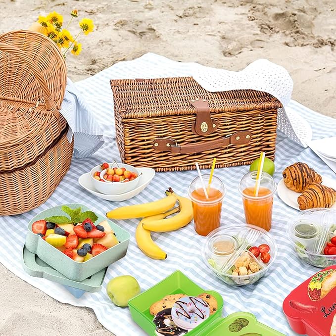 Sandwich Containers, Sandwich Containers for Lunch Boxes Plastic Toast Shape Food Storage Sandwich Box with Lid, BPA Free and Reusable, Microwave & Dishwasher Safe, for Family Adults (Green White)