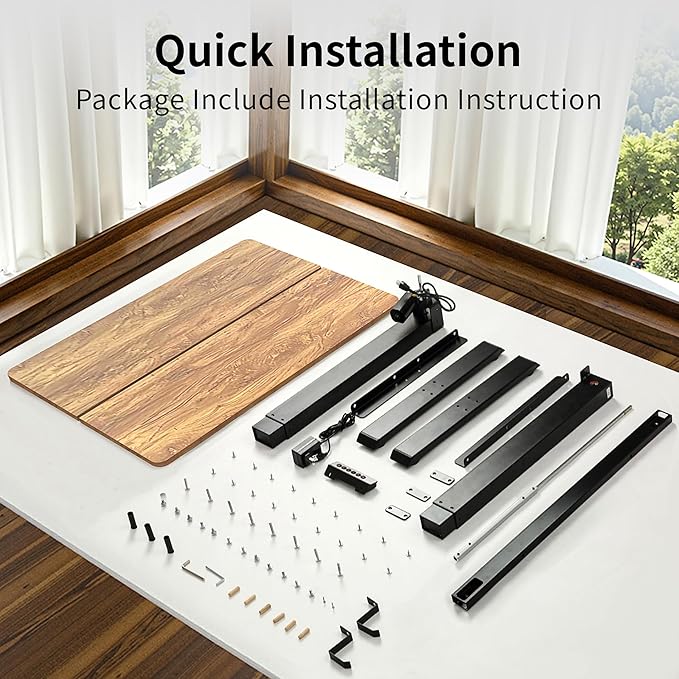 BIZUM 40x24 Inch Electric Standing Desk with Memory Presets, Quiet Motor Height Adjustable Stand Up Desk for Home Office & Gaming, Ergonomic Sit Stand Workstation，Light Rustic Brown