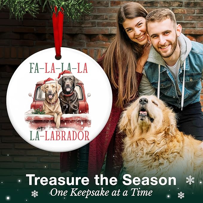 Labrador Retriever Gifts - Festive Dog Ornaments for Christmas Tree, Unique Black Lab and Chocolate Lab Decorations, 2025 Seasonal Labrador Christmas Ornaments, Ideal Black Dog Gifts for Pet Lovers