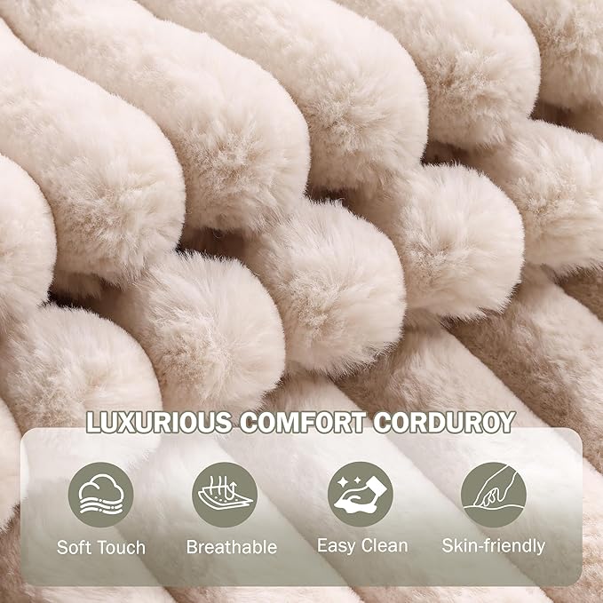 Garvee Oversized Chaise Lounge Chair Indoor with Storage Ottoman, Upholstered Corduroy Sofa Bed Cloud Couch with 3 Pillows, Single Sleeper Sofa Chair for Living Room, Bedroom