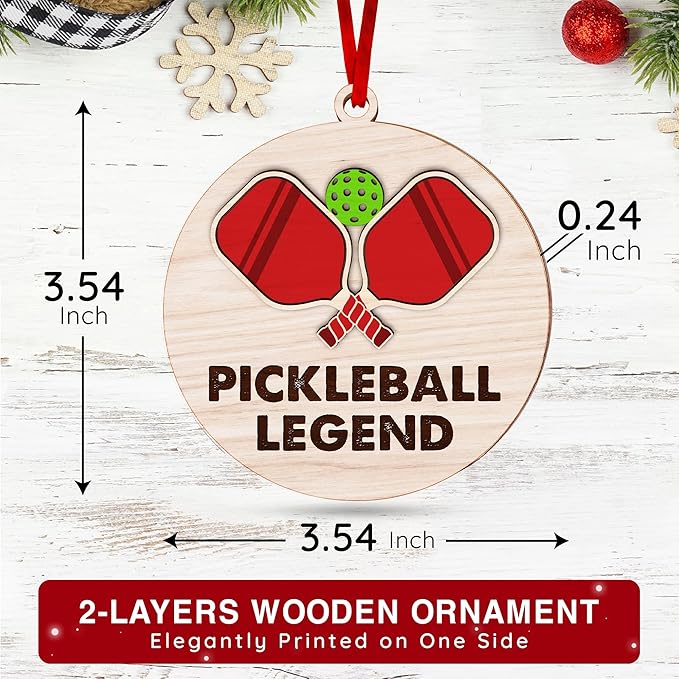 Pickleball Ornament - Christmas Tree Decor for Pickleball Enthusiasts, Fun 2025 Pickleball Christmas Ornaments for Women, Inspirational Sport Gift Ideas, Unique Paddle Design